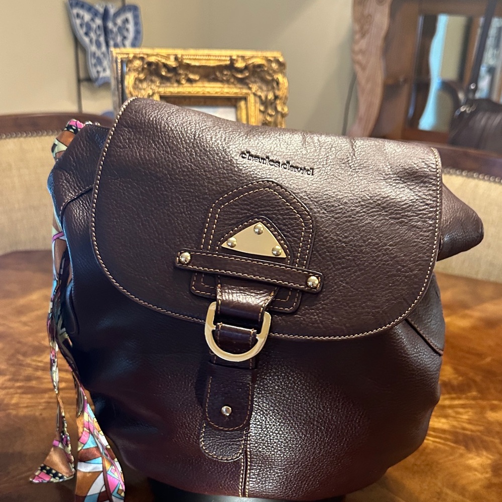 Brown Leather Backpack - Picture 7 of 8